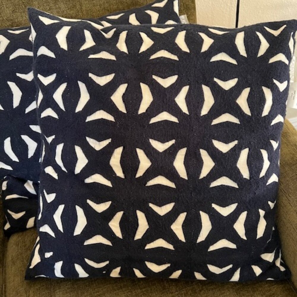 Set of Two (2) Ink + Ivy Embroidered Pillow Covers New Without Tags